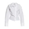 Attico White Structured Fit Plain Shirt In White