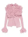 Attico Cable-knit Cardigan In Pink