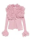 Attico Cable-knit Cardigan In Pink