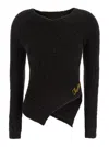 Attico Sweater In Brown Cable Wool Mix Knit In Brown