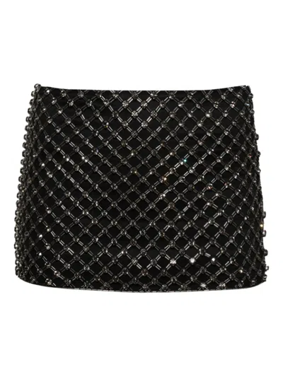 Attico Cady Crystal-embellished Miniskirt In Black