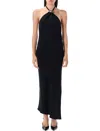Attico Black Halterneck Midi Dress In Black