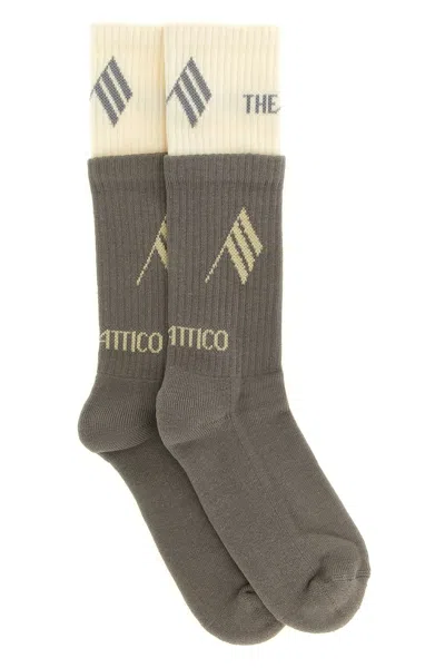 Attico Calze Double Layer In Gray