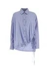 Attico Striped Drawstring-hem Asymmetric Shirt