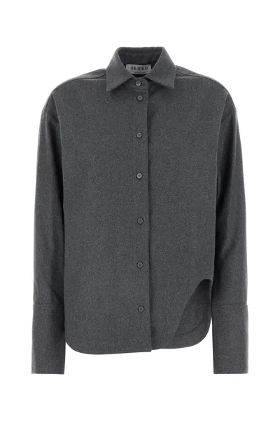 ATTICO THE ATTICO DARK GREY WOOL BLEND ELIZA SHIRT