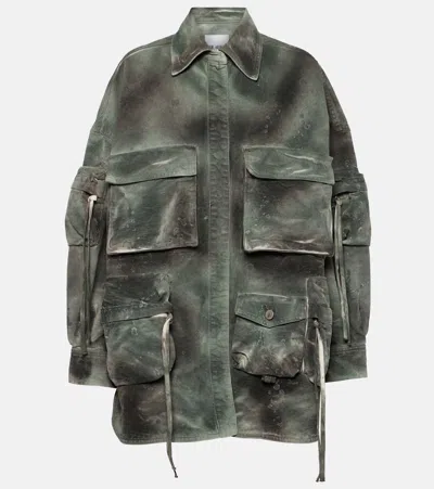 ATTICO CAMOUFLAGE DENIM CARGO JACKET