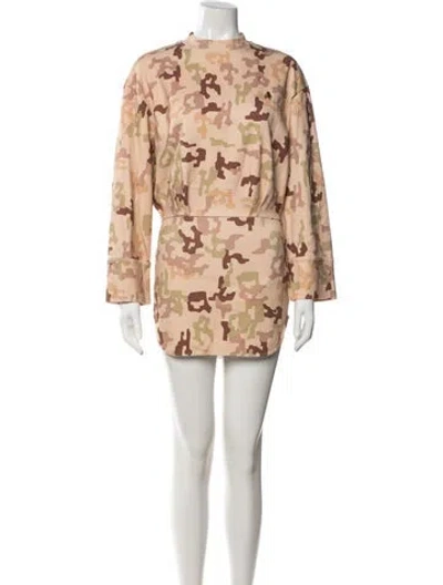 Pre-owned Attico Camouflage Print Mini Dress In Neutral