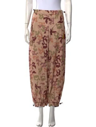 Pre-owned Attico Camouflage Print Wide Leg Pants In Neutral