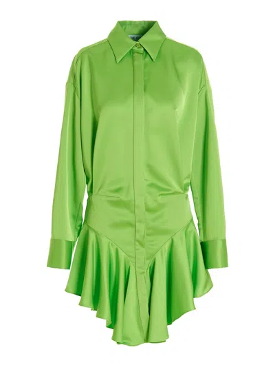 Attico Shirt Dress In Green