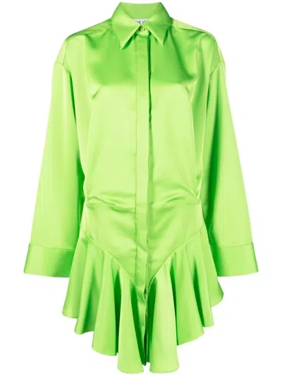 Attico Shirt Dress In Green