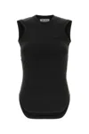 Attico Dark Brown Cotton Tank Top In Black