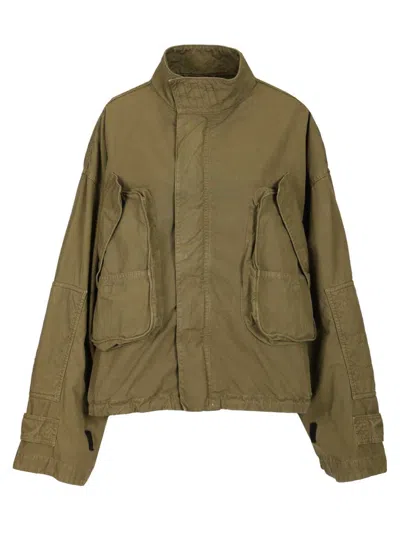 Attico Canvas Bomber Jacket Jackets Green