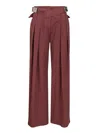 Attico Canvas Trousers Violet In Burgundy