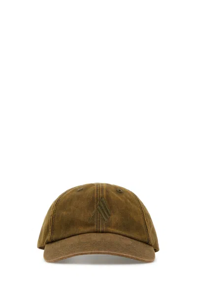 Attico Brown Cotton Baseball Cap In Green