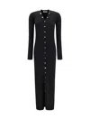 Attico Black Viscose Long Cardigan In Black