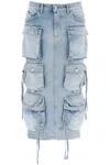 ATTICO CARGO DENIM SKIRT