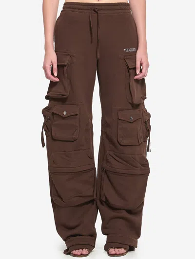 Attico Cargo Fern Pants In Brown