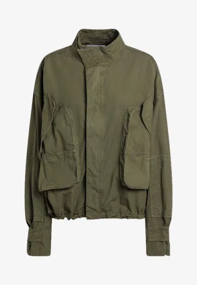 ATTICO CARGO JACKET WITH LOGO-PATCH