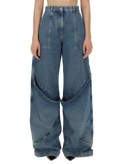 Attico Cargo Jeans In Navy