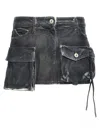 Attico Fay Cargo Mini Skirt In Blue