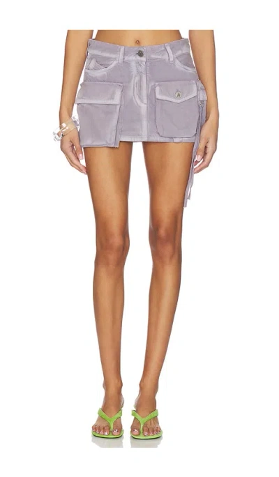 Attico Cargo Mini Skirt In Gray