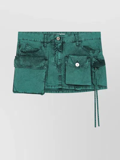 ATTICO CARGO MINISKIRT WITH POCKETS AND STITCHING