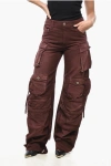 Attico Cargo Pants With Ankle Buttons In Brown