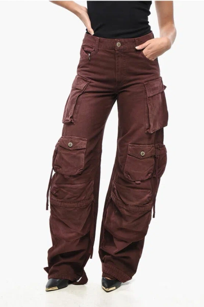 Attico Cargo Pants With Ankle Buttons In Brown