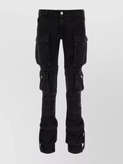 ATTICO CARGO-STYLE DENIM TROUSERS WITH REINFORCED KNEE STITCHING