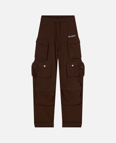 Attico Cargo Sweatpants In Burgundy