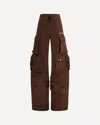 Attico Cargo Sweatpants In Brown