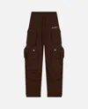 Attico Cotton Jersey Cargo Sweatpants In Brown