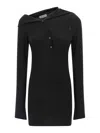 Attico Knee Length Dress Featuring Button Detailing In Black
