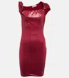 Attico Cassie Jersey Minidress In Wine Red
