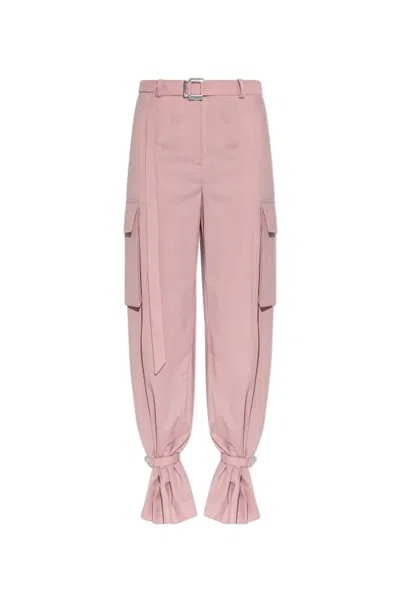 Attico Casual Pants With Belt Loops In Pink