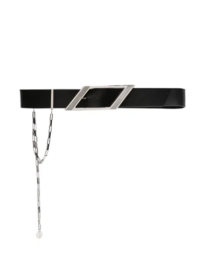 Attico Chain-detail Leather Belt In Black