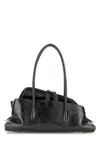 Attico Charcoal Leather Small La Passeggiata Handbag In Gray