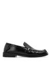 Attico Black Leather Loafers In Black