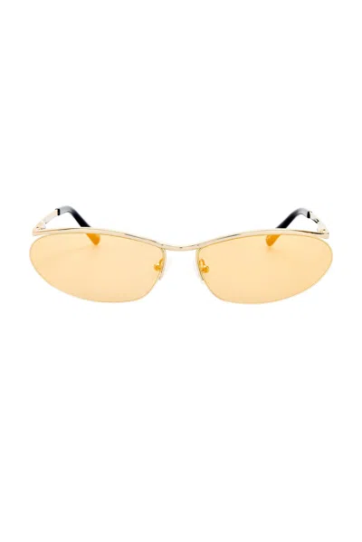 Attico Charlotte Sunglasses In Yellow Gold & Gold Mirror