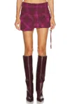 Attico Fay Cotton And Wool-blend Miniskirt In Pink