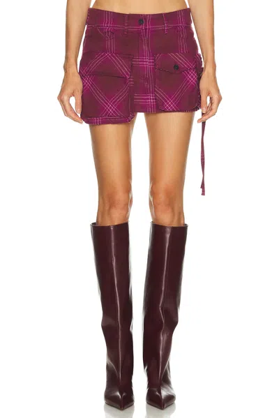 ATTICO CHECK MINI SKIRT