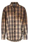 Attico Check Shirt Shirt And Blouse Multicolor In Brown