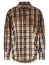 Attico Check Shirt Shirt And Blouse Multicolor In Brown