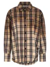 Attico Check Shirt Shirt And Blouse Multicolor In Brown