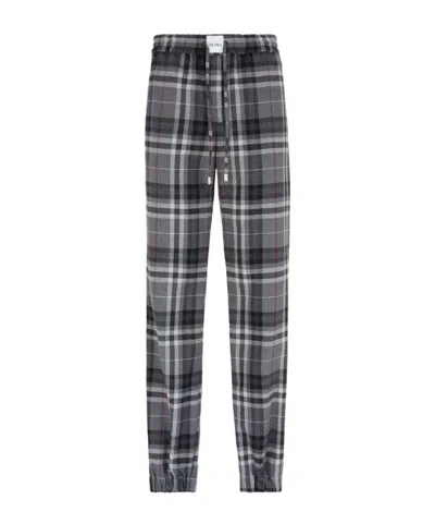Attico Checked Casual Pants In Black