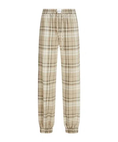 Attico Checked Casual Pants In Nude