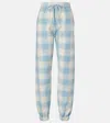 Attico Checked Cotton And Wool Tapered Pants In Multi