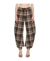 Attico Checked Cotton-blend Track Pants In Black