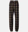 Attico Brushed Check-pattern Trousers In Brown