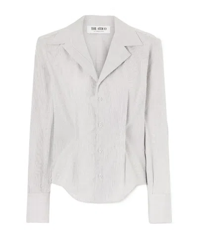 Attico Checked Cotton-poplin Shirt In Neutral